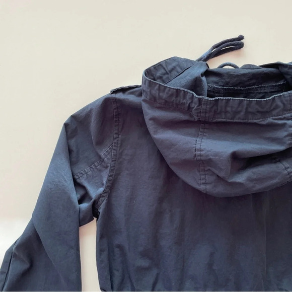 Chocolate USA Navy Blue Utility Hooded Field Jacket Gold Hardware Small - Picture 10 of 11